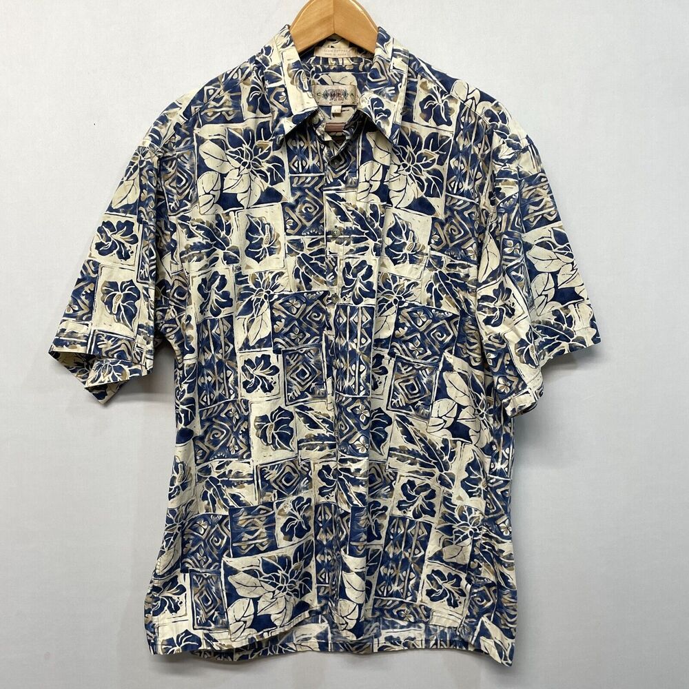 Campia Moda Men Short Sleeve Button Hawaiian Shirt Top Size Large Floral M288 21